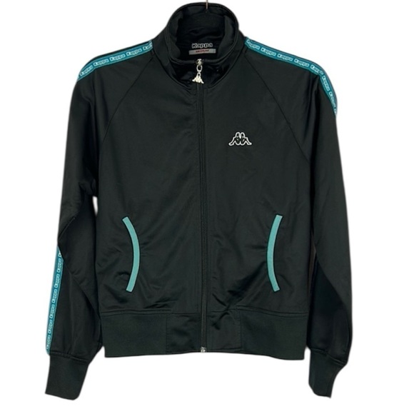 Kappa Jackets & Blazers - Kappa Y2K Track Full Zip Fitted Jacket Medium Black Blue Accents